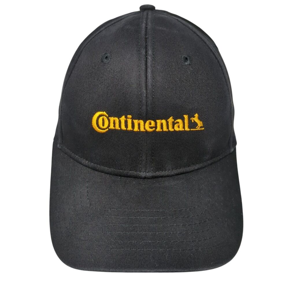 Continental Fitted Hat Black One Size Embroidered Solid Vent Holes